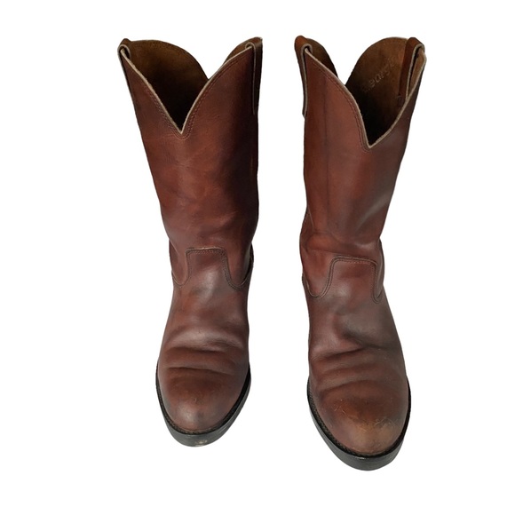 ❄️ 50% off winter OFF Farm & Ranch brown pull on western cowboy boots 11 M - Picture 5 of 13